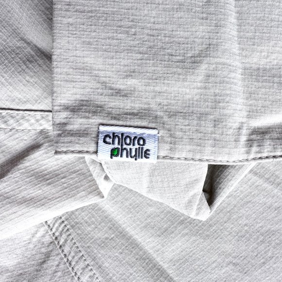 CHLOROPHYLLE Sport Travel Nylon Spandex Front Pockets Beige Shirt Small - Picture 9 of 11